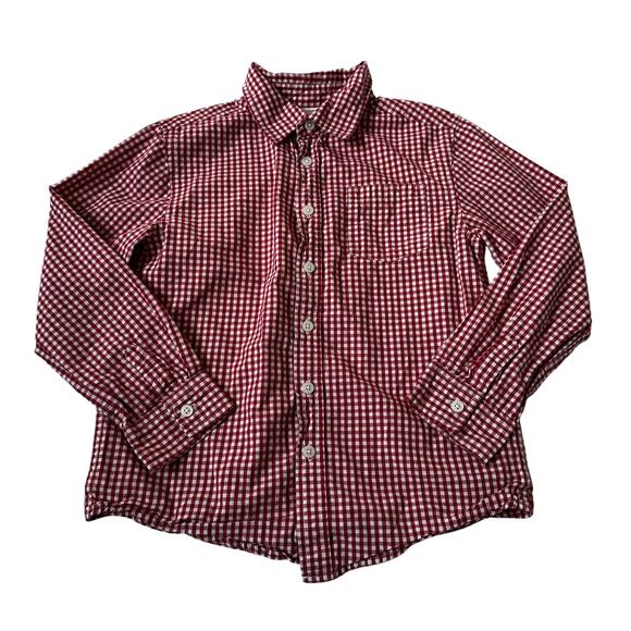 Gymboree Red/White Checked Collared Boy's Size Button Up Shirt Size M | 70-4 - Picture 1 of 6